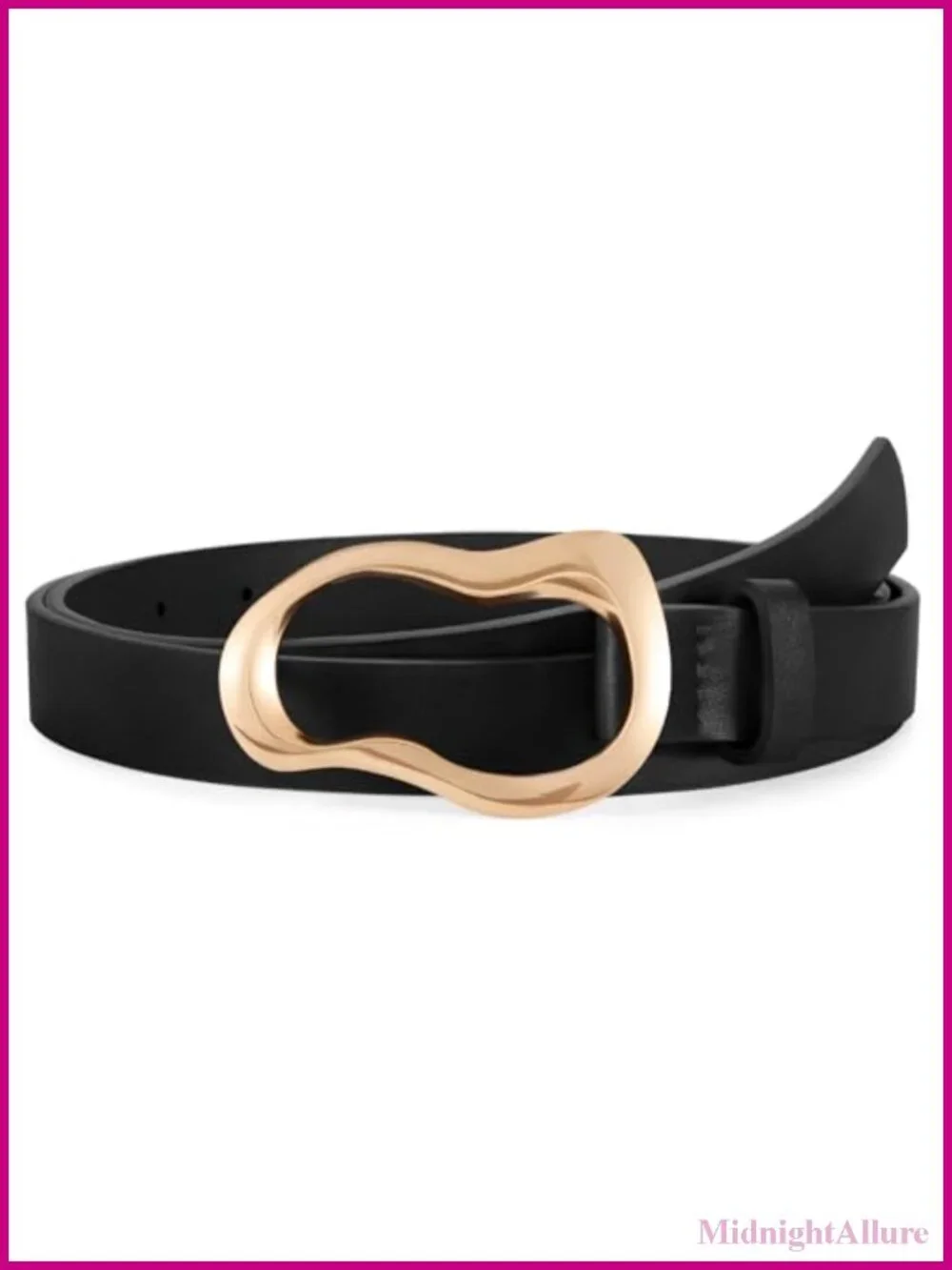 XZQTIVE Women's PU Leather Fashion Belt with Gold Frame Buckle